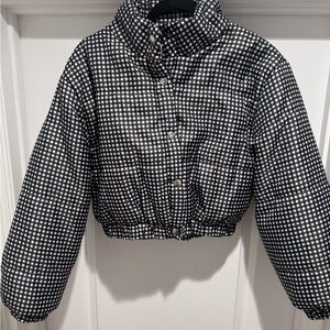 Active USA Black & White Gingham Puffer Jacket